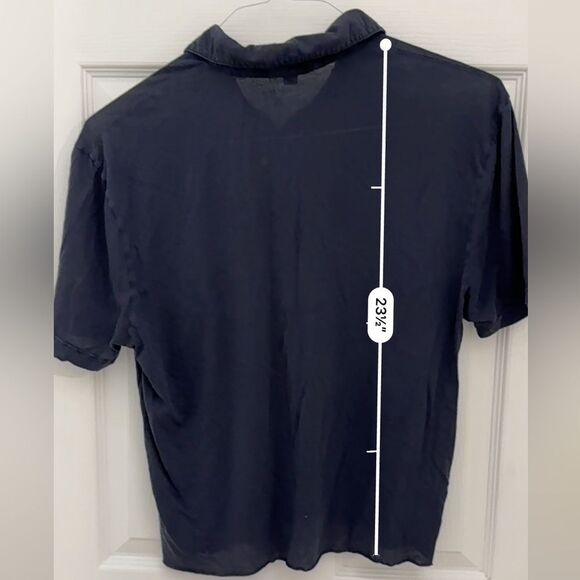 Standard James Perse Women’s Cropped Polo Shirt Size 1 Small Navy Blue Layering - Picture 6 of 7